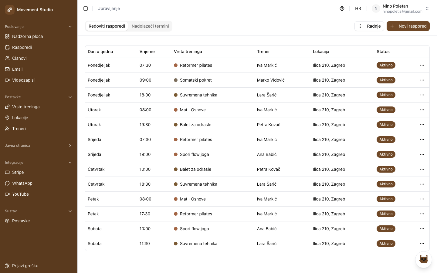 Studio OS schedule editor